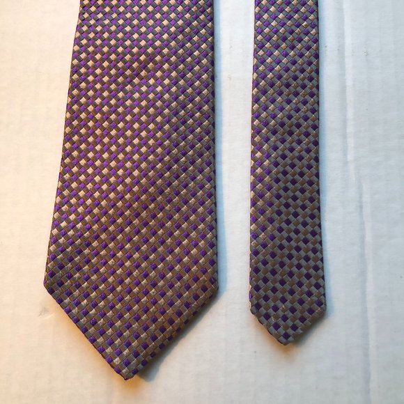 Vintage Charvet Lavender Geometric Tie - Made in France - Picture 4 of 8